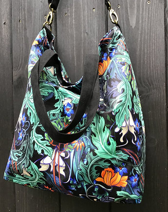 Torba na ramię XXL - print zaczarowany ogród, PRACOWNIA 166