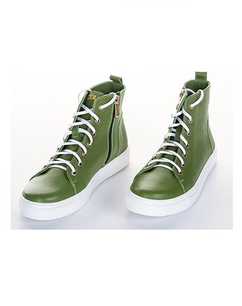 Sneakersy skórzane suwak + sznurówki  (7049), BOSCCOLO