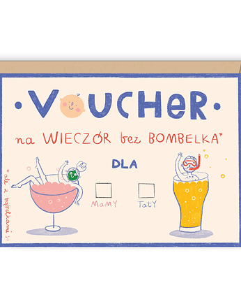 Kartka Voucher bez bąbelka dla rodzica, OKAZJE - Prezent na Komunie