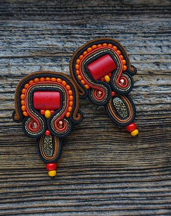 Autumn Garden - etniczne kolczyki soutache, Mró Soutache