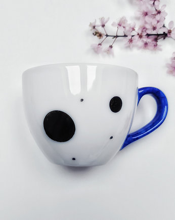 KUBEK 500ml duży w kropki, White Cup