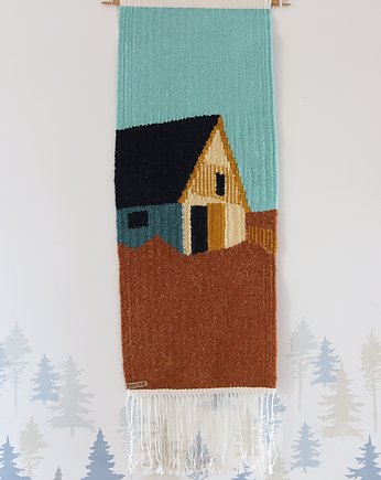 Ręcznie tkany kilim - wełniana makatka - MAZURSKIA OBORA, Topole 