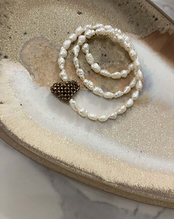 JADE - Naszyjnik perły chmurki z sercem, STUDIO AURA