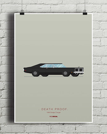 Death Proof - Dodge Charger - plakat 50x70 cm, minimalmill