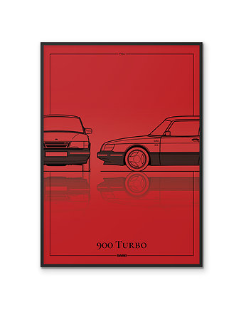 Plakat Motoryzacja - Saab 900 Turbo, Peszkowski Graphic