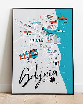 Gdynia Mapa plakat 50x70 cm, Cyrografik