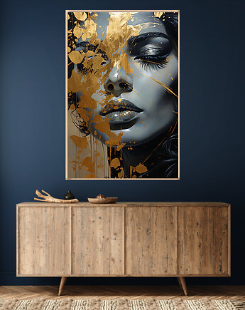 Złota muza - Plakat - Druk - Fotografia, Abstrakcja, Surrealizm, Loft #11, Black Sapphire Art