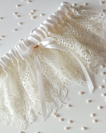 Podwiązka ślubna koronkowa Eliza Ivory, Milavia Studio