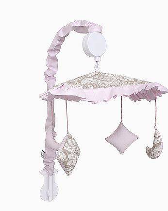 Karuzelka do łóżeczka beżowo-różowy ornament, Roomee Decor