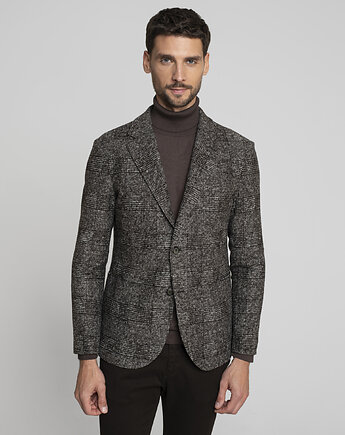 Marynarka avella z wełną jagnięcą brązowa, BORGIO