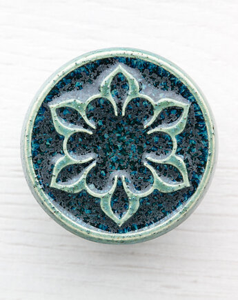 Gałka do mebli, zielononiebieska , wz.2, pracowniazona