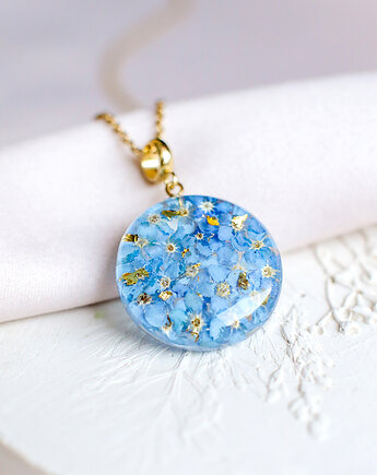 Wisiorek z niezapominajkami, nature gift