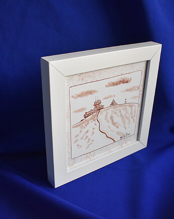 Oprawiony kafelek Śnieżka, Kobaltowa Sroka