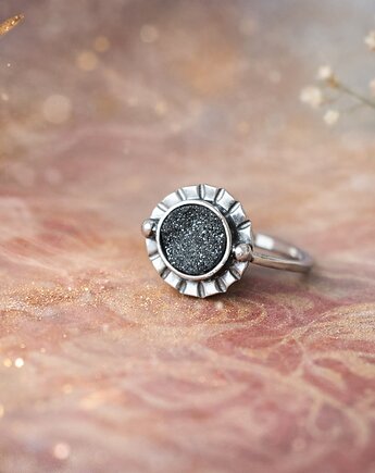 Pierścionek ze srebra 925 oraz druzy agatowej., Sin Art 