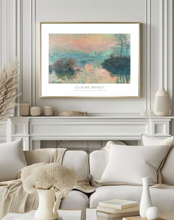 PLAKAT Claude Monet, zachód słońca, black dot studio