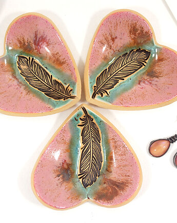 Ceramiczny talerzyk na biżuterię - lilia, 10FingersArt