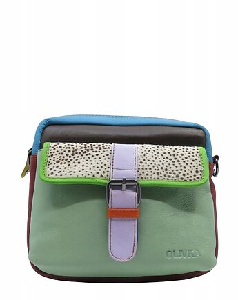 Torebka listonoszka unikatowa skórzana skóra naturalna pojemna OLIVKA, Olivka Warsaw