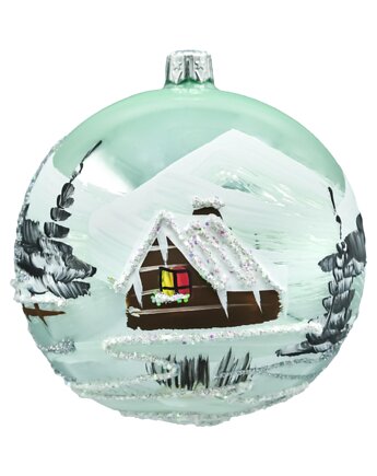 Bombka okrągła Zimowa Wioska: miętowa, Syn Bombkarza