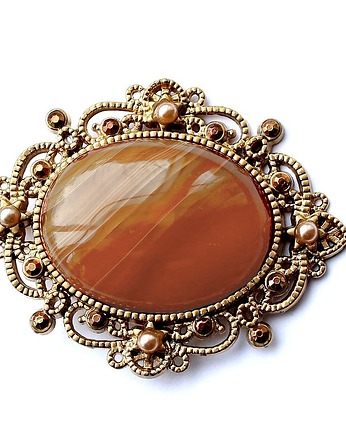 Pasja - Agat ognisty broszko-wisior 2 w 1, KEIT