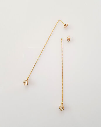 Kolczyki pozłacane Funny Caged Diamonds, Mitsu