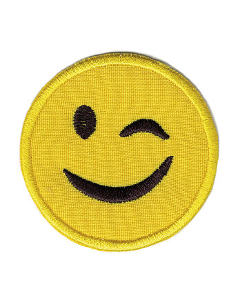 Naszywka naprasowanka EMOJI PUSZCZONE OCZKO  termoprzylepna haft 5,5cm, Wyszywane