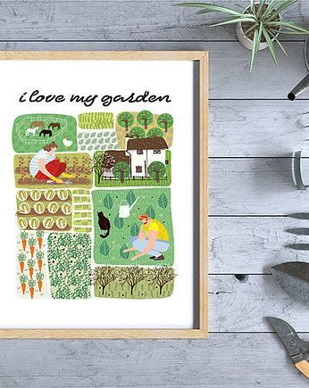 Plakat. wiosna w ogrodzie, Love Life and Forest