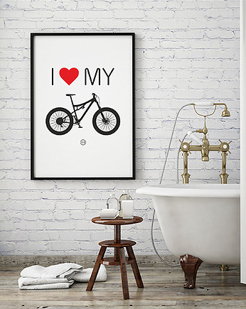 Plakat z rowerem. I love my bike, studioixi