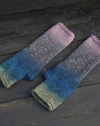 Ombre z pudrem / mitenki, agat handmade