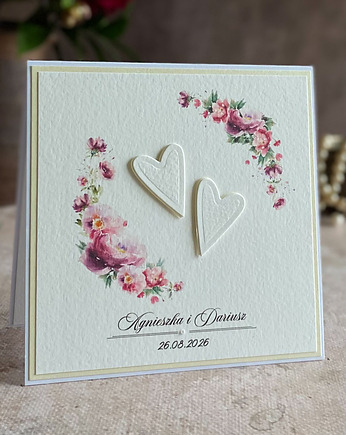 Kartka ślubna w ozdobnej kopercie, WP34, Anna Art and Crafts