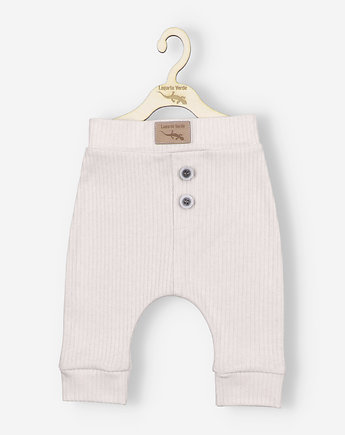 Spodnie niemowlęce z dzianiny prążkowej  Lagarto Verde, OSOBY - Prezent dla noworodka