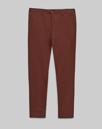 Spodnie sagrado brązowe slim fit, BORGIO