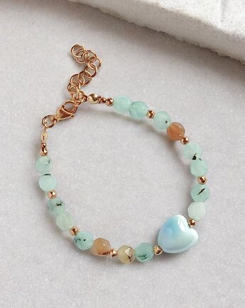 Bransoletka : SPRING collection: JADEIT i ceramiczne serduszko II, kaktusia