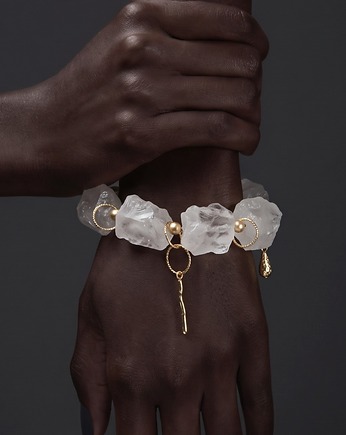 Statement - Kwarc white /14.10.26/ - bransoletka, KiKa pracownia