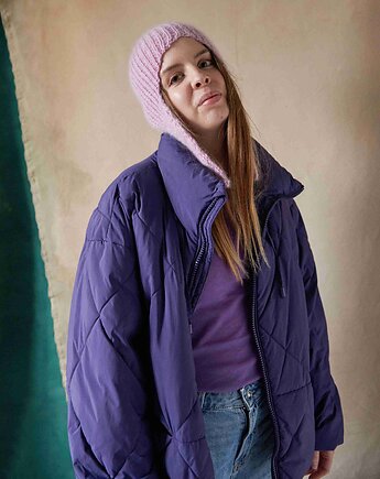 Czapka z uszkami moher, jedwab, wiskoza, Knit Couture