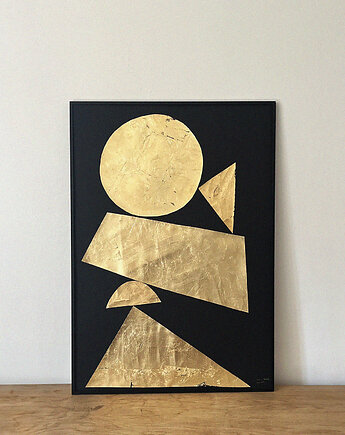 Kompozycja graficzna "Balans I" format B1 w czarnej ramie, Zuzanna Malinowska Studio