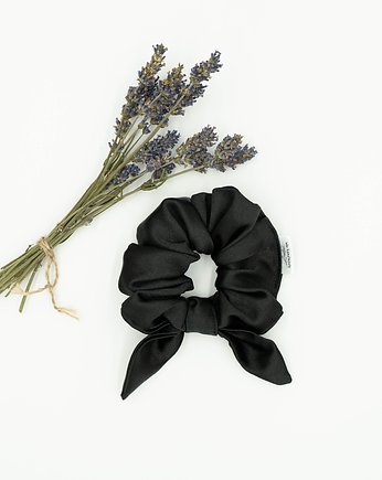 Scrunchie/frotka Satyna czarna, wu handmade