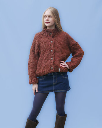 100% merino chunky kardigan, PANAPUFA