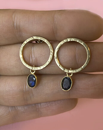 Kolczyki Plates Blue - srebro 925 pokryte 24k złotem, Friedman Jewelry