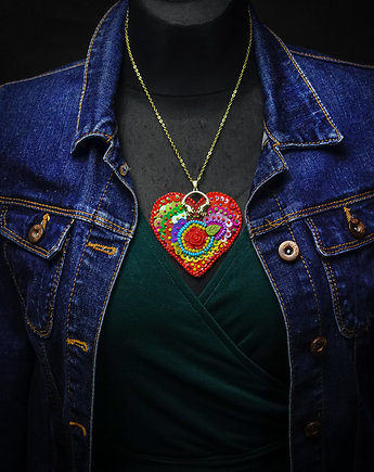 Kolekcja Frida - wisior kolorowe serce Fridy, Mró Soutache