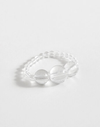 Bąbelkowy pierścionek z kryształu górskiego, ech studio