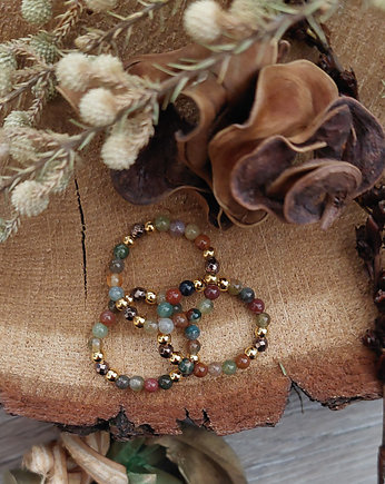 Pierścionek z agatem i hematytem