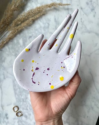 Ceramiczna Dłoń Podstawka na Biżuterię Lolipop w Kolorowe Ciapki, Maison Fragile