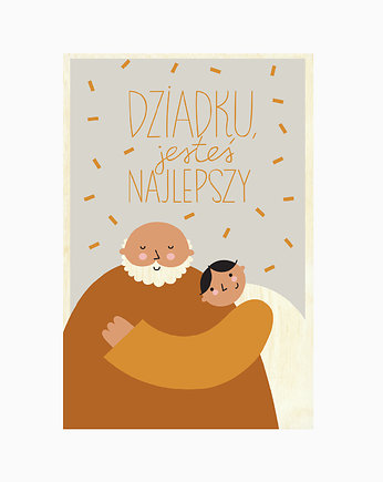 Drewniana kartka - Dziadku, jesteś najlepszy!, Milin