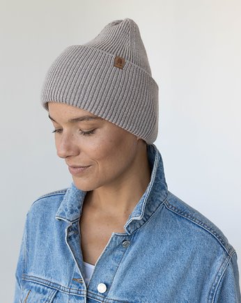 ŁANIA - czapka 100% wełna merino-  plaża, KOPYTO
