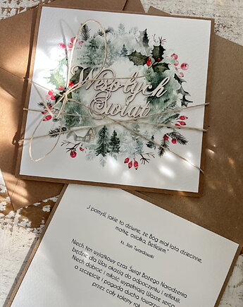 Wyjątkowa ręcznie robiona kartka świąteczna na Boże Narodzenie, sorte