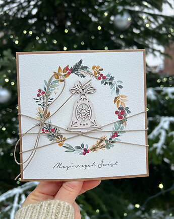 Kartka świąteczna ręcznie robiona na Boże Narodzenie Magicznych Świąt, sorte