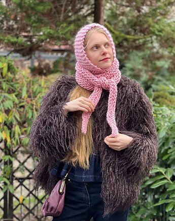 100% MERINO szaliko kaptur, PANAPUFA