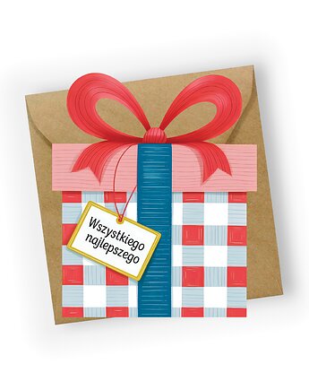 Kartka urodzinowa- Wszystkiego najlepszego (prezent), Czarna Owca Karteczki