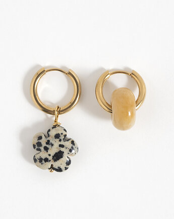 Złote kolczyki koła Boho z zawieszkami, ech studio