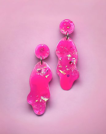 BARBIE : UNIKATOWE kolczyki z żywicy, kaktusia